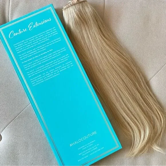 Halocouture Hair Extensions 16 Inches #112 Warm Blonde w Highlights - Picture 13 of 14